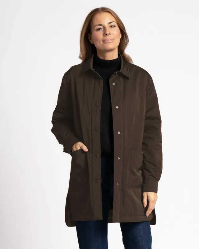 WEGA Green Goose Lange Hemdjacke für Damen in Braun
